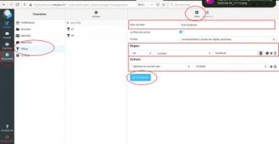 Exemple de filtre dans le webmail