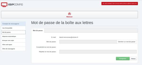 Changement de mot de passe